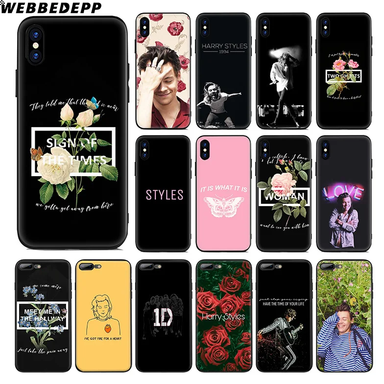 

WEBBEDEPP One Direction 1D harry Styles Soft Silicone Case for Apple iPhone Xr Xs Max X or 10 8 7 6 6S Plus 5 5S SE Phone Case