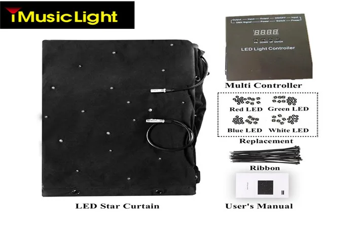Огнеупорная ткань 3 м x 6 м DMX светодиодный Starcloth Tianxin светодиодный S Белый светодиодный черный тканевый фон с изображением матрицы для сцены DJ
