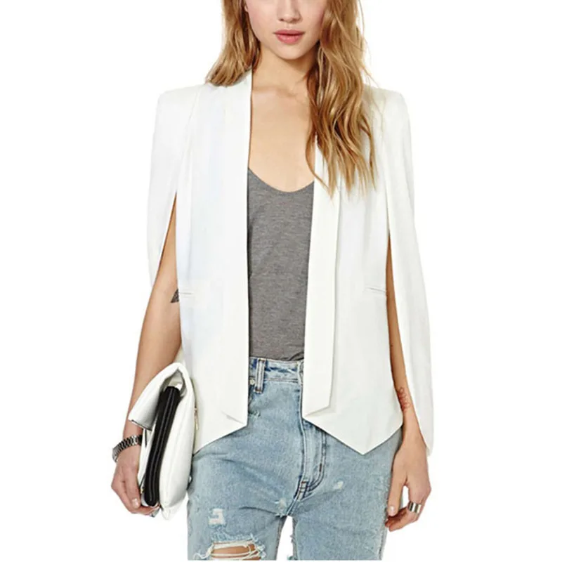 

Loneyshow Lapel Cape Poncho Blazer Suit Coat New Ladies Women Long Sleeve Sexy Office Jacket Cloak Workwear