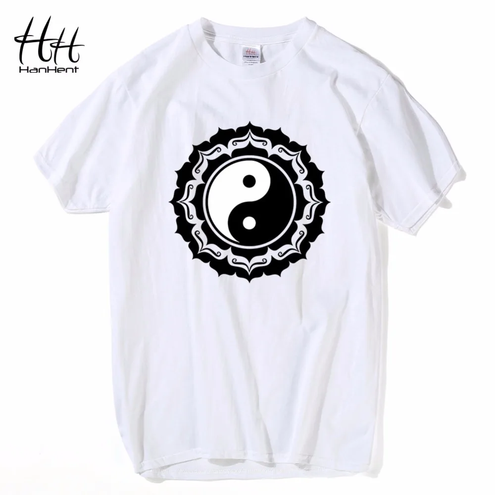 

HanHent men fashion t shirt chinese tai chi printed hip hop casual t-shirt 2017 summer brand quality customized 3d t shirt
