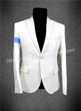 white blazer men fashion jacket 2018 white jacket man Michael Jackson black & white jacket blazer homens