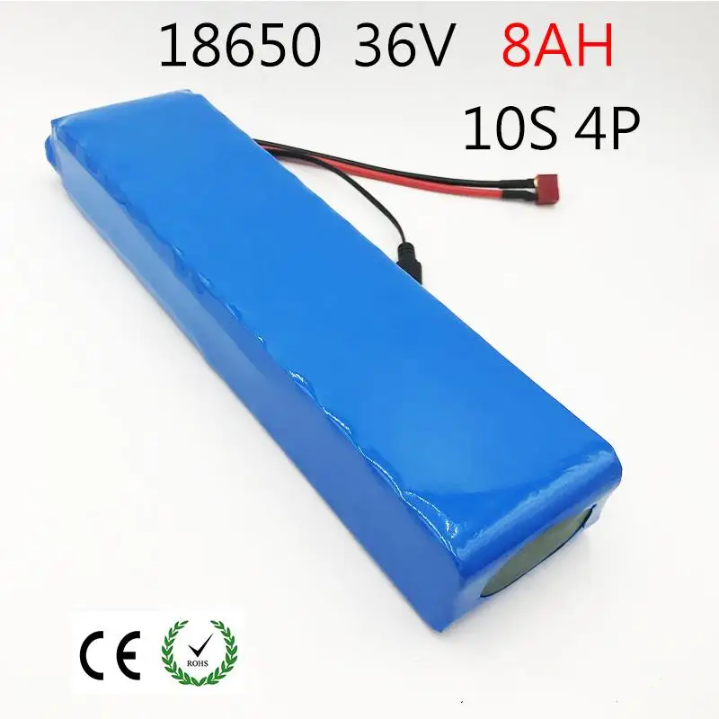 

Postage free 18650 lithium ion battery 36V 8ah electric bicycle battery pack 10S4P 500W high power and large capacity 42V BMS