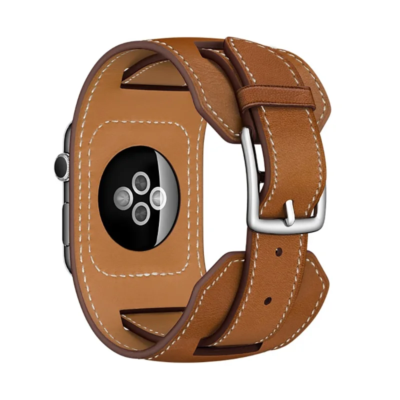 

Extra Long Leather Band for Apple Watch 4 3 2 1 38mm 42mm 44mm 40mm TOP Layer Double Tour Bracelet Leather Strap for Iwatch