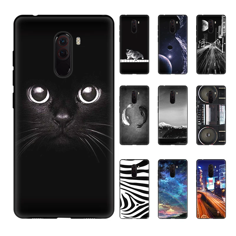 

JURCHEN Phone Case For Xiaomi Pocophone F1 Cover For Poco F1 Case Cartoon Soft Silicone Back Cover For Xiaomi Pocophone F1 Case