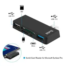For Microsoft  Surface Pro 3/4 High Speed USB 3.0 Transport USB 2.0 for Mouse r Keyboard with SD(HC) Card Slot TF Card Reader