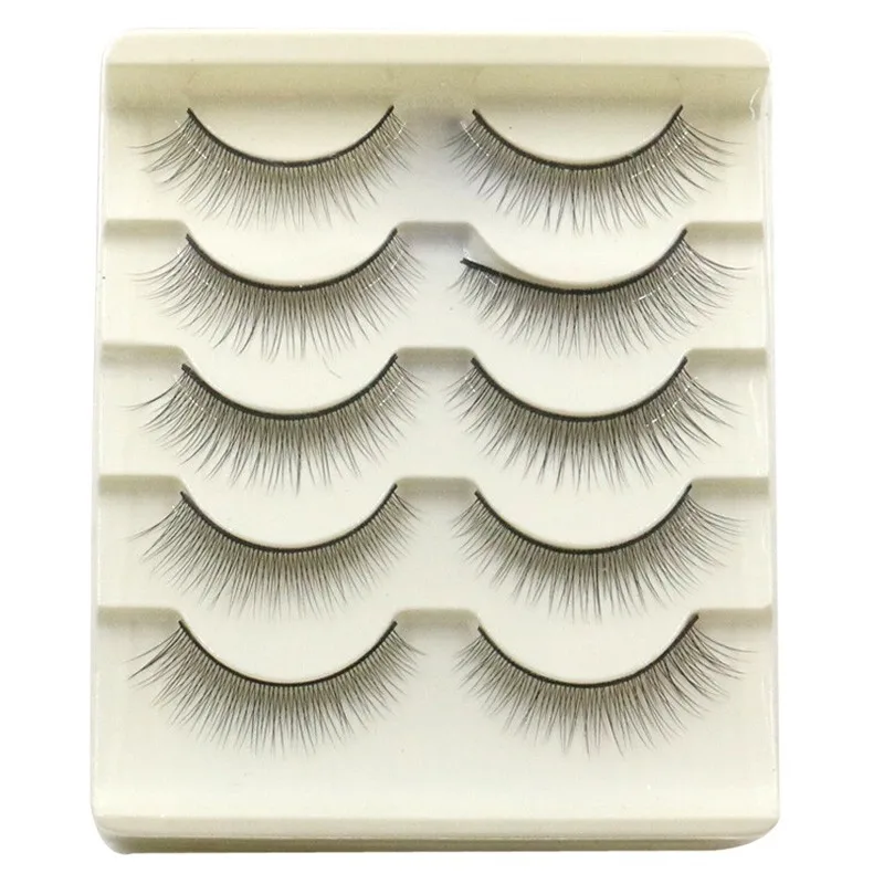 

5 pairs Natural False Eyelashes Handmade Long Thick Black Crisscross Extension Eye Lashes Artificial Soft Fake Lash cheap Makeup