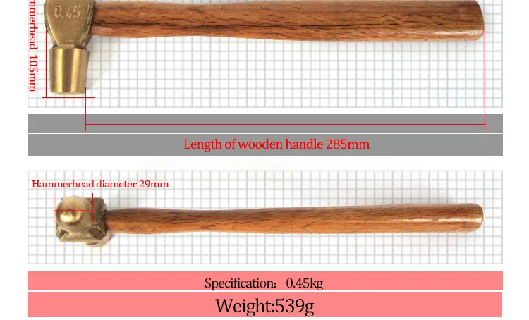 0,22 КГ/0.5lb, 0,34 кг/0.75lb, неискрящийся латунный шариковый молоток ...