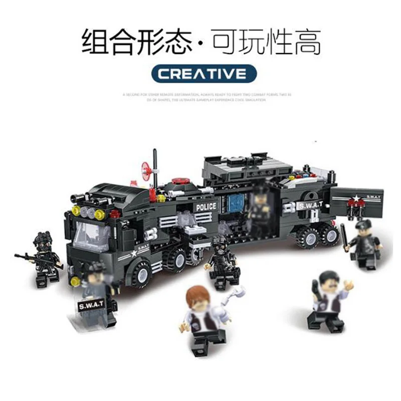 Model Compatible with Civilized City Military Gun Robot Blocks Models Building Kits Toys Hobby Hobbies For Boys Girls | Игрушки и хобби