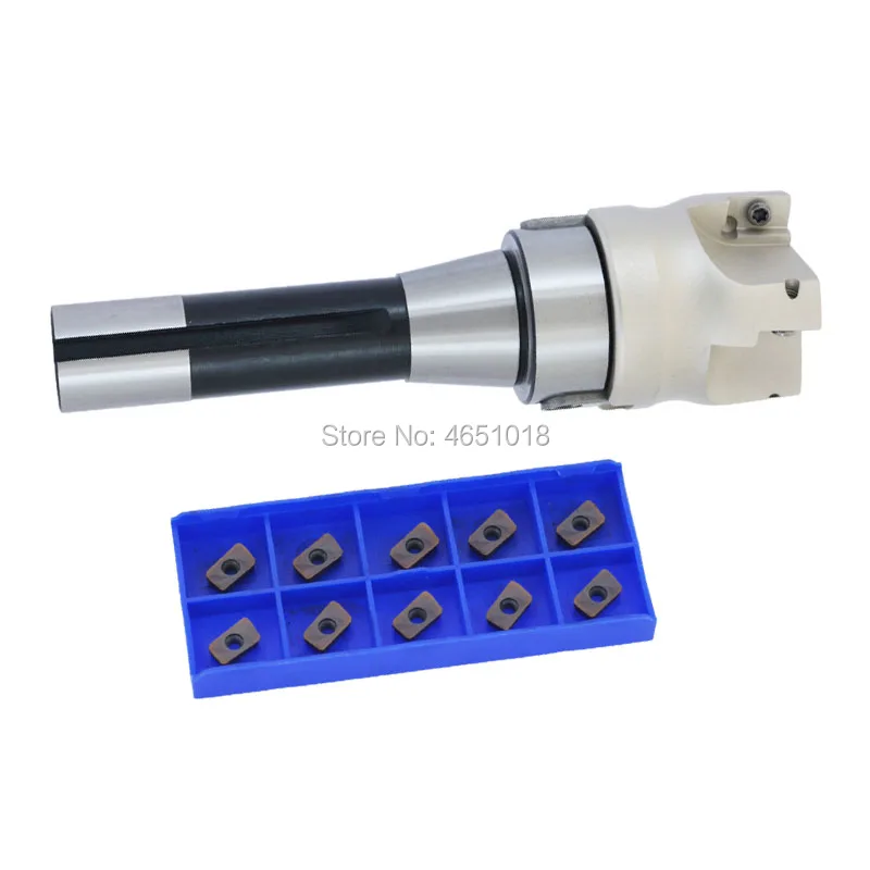 

R8 FMB22 7/16 M12 Mohs face milling handle+BAP400R 50 22 4T 63 22 4T face milling cutter head+10pcs APMT1604 H2 carbide blade
