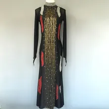 Стиль латинских Танцевальный костюм сексуальный спандекс с длинным рукавом костюмы для латиноамериканских танцев платье для женщин конкурс латиноамериканских танцев платья A45 S-4XL