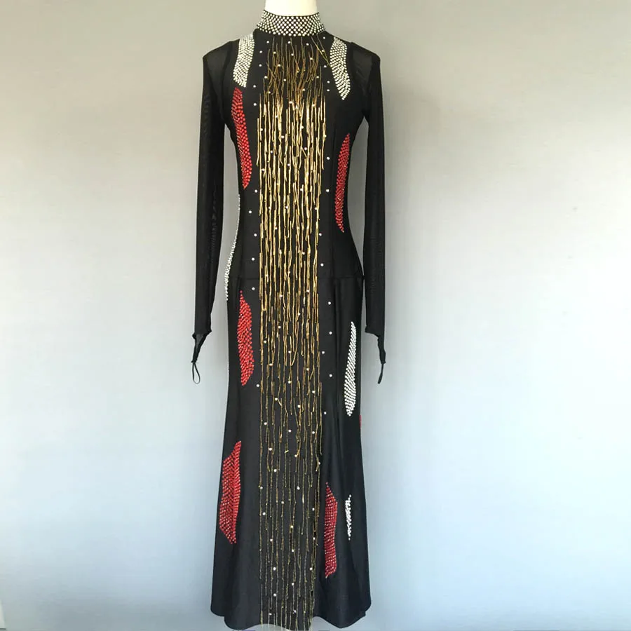 

New style latin dance costume sexy spandex long sleeves latin dance dress for women latin dance competition dresses A45 S-4XL