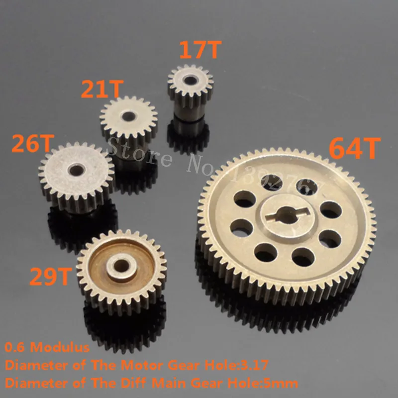 

HSP 11184 Metal Diff.Main Gear 64T & Motor Gear 29T/26T/21T/17T RC Parts 1/10 Car Monster Truck 94111 BRONTOSAURUS Hobby Baja