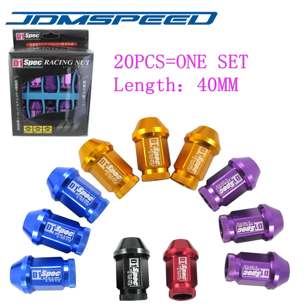 Xpower 20 шт/комплект универсальные D1 SPEC JDM RACING 40 мм Колесные гайки M12X1.25 подходят для