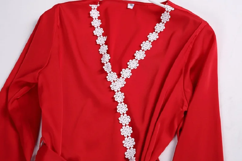 Red silk like nighgown suits (6)