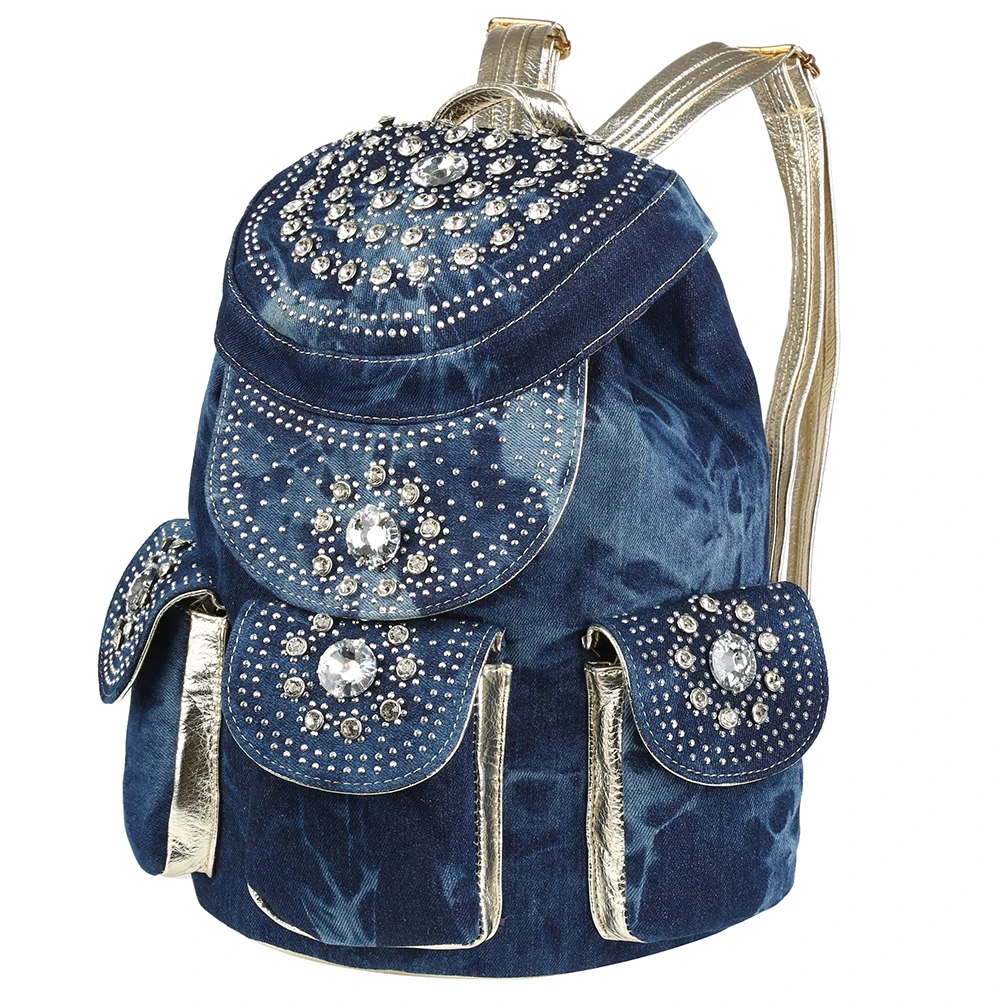 Vbiger Women Denim Backpack Stylish Drawstring Backpacks Trendy School ...