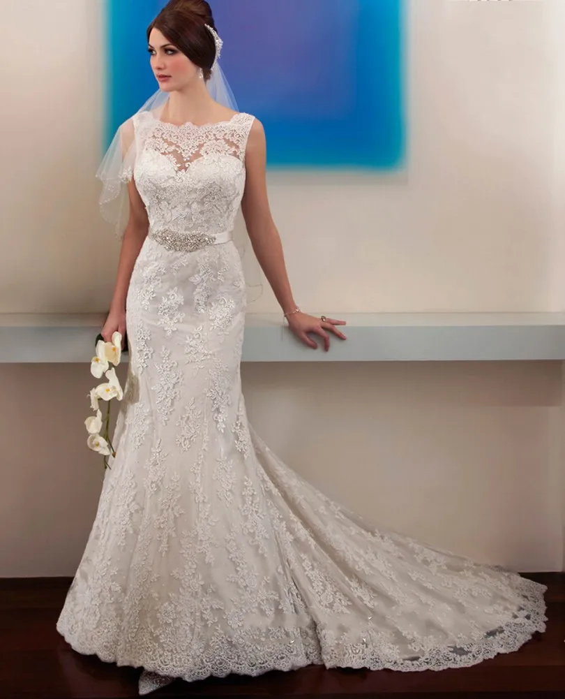 2016 Estilo Sirena Vestido De Boda Con Cinturon De Abalorios Cola Larga Vestidos De Novia De Encaje De Novia Vestidos Dress Vinyl Wedding Dress Sweaterwedding Dresses Simple Aliexpress