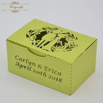 

Groom and bride cake roll favor box wedding with personalised design