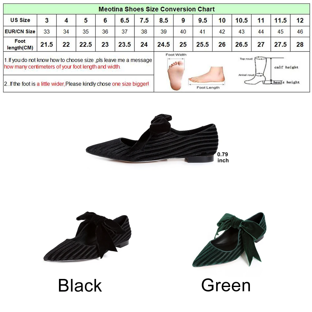 Meotina/Коллекция года; бархатные туфли; женские балетки на плоской подошве; Туфли Мэри Джейн с бантом; весенние женские туфли с острым носком; обувь на плоской подошве; Цвет черный, зеленый