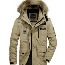 M~ 4XL осенне-зимние прямые мужские куртки и пальто на белом утином пуху, теплая Повседневная брендовая одежда с воротником из искусственного меха высокого качества ZDJP