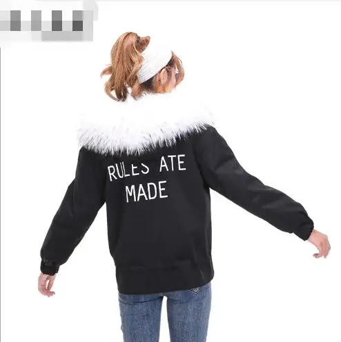 Capuchon À Light Doublure Col Blue Longues Veste Nouvelle Lapin D'hiver Manteau Casual 2018 pink black Fourrure Femelle Manches Mode Femmes Réel De Retour Parka Impression w7qIfx