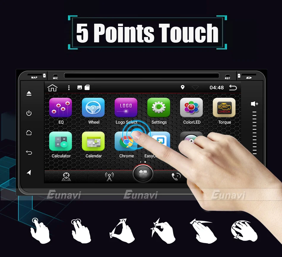 Perfect Eunavi 2 Din Android 8.1 Car DVD Player Radio Stereo GPS Navigation For Toyota Hilux Vios Old Camry Rav4 Prado 2003-2008 wifi bt 4