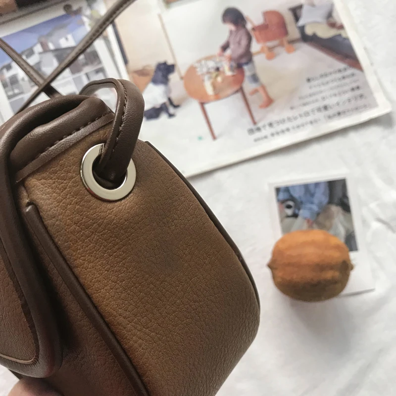 الإناث صغيرة لطيف حقيبة كتف جرلي بو الجلود اليابانية Kawaii السرج Crossbody حقيبة مراهق بسيط اليومية الهاتف المحمول محفظة