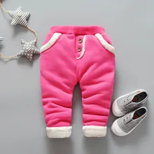 BibiCola/штаны для маленьких девочек зимние теплые плотные брюки для маленьких детей, твердые наряды, одежда для малышей, Детские хлопковые леггинсы