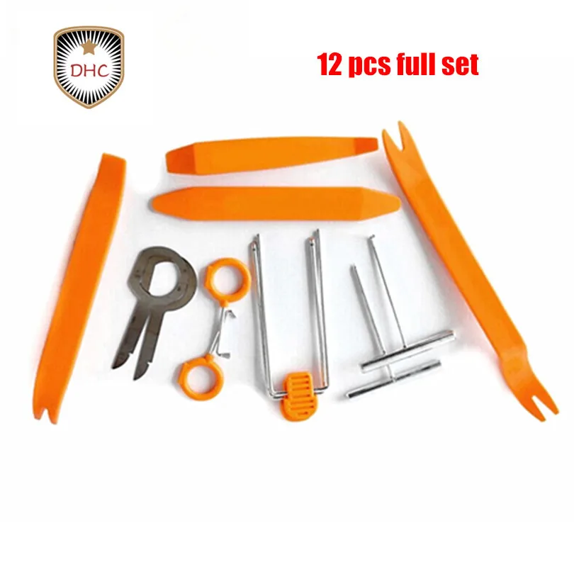 

Lowest price 12pcs/set Portable Vehicle Auto Panel Audio Refit Trim Car Removal Tools Set Kit Univesal Car Pry Refitting Tool