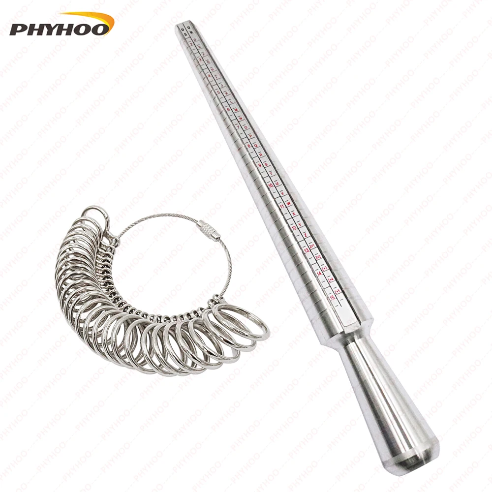 Metal UK Ring Sizer Mandrel Rings Size Measure Tool Finger Gauge Kit