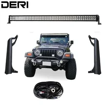 3D 5D 50 polegada 288 W Dupla Fileira Reta CONDUZIU a Luz do Trabalho lâmpada Bar + Ventosa Suportes De Montagem Para Jeep Wrangler TJ 1999-2006 Kit