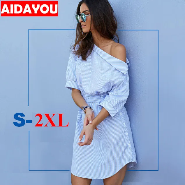 

Summer Dress Beach casual striped printing office lady bohemian maxi Spring 2019 Fashion Dress Long Sleeve AIDAYOU ouc697