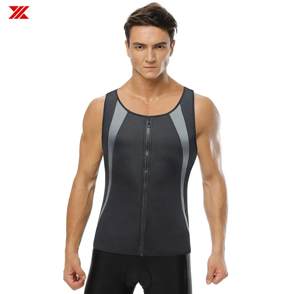 HEXIN Male Sweat Sauna Vest Waist Trainer Neoprene Body Shaper Zipper ...