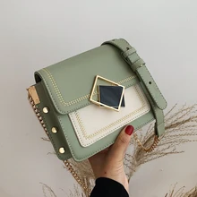 Контрастные цветные кожаные сумки через плечо для женщин дорожная модная простая Сумочка Сумка через плечо женская сумка через плечо