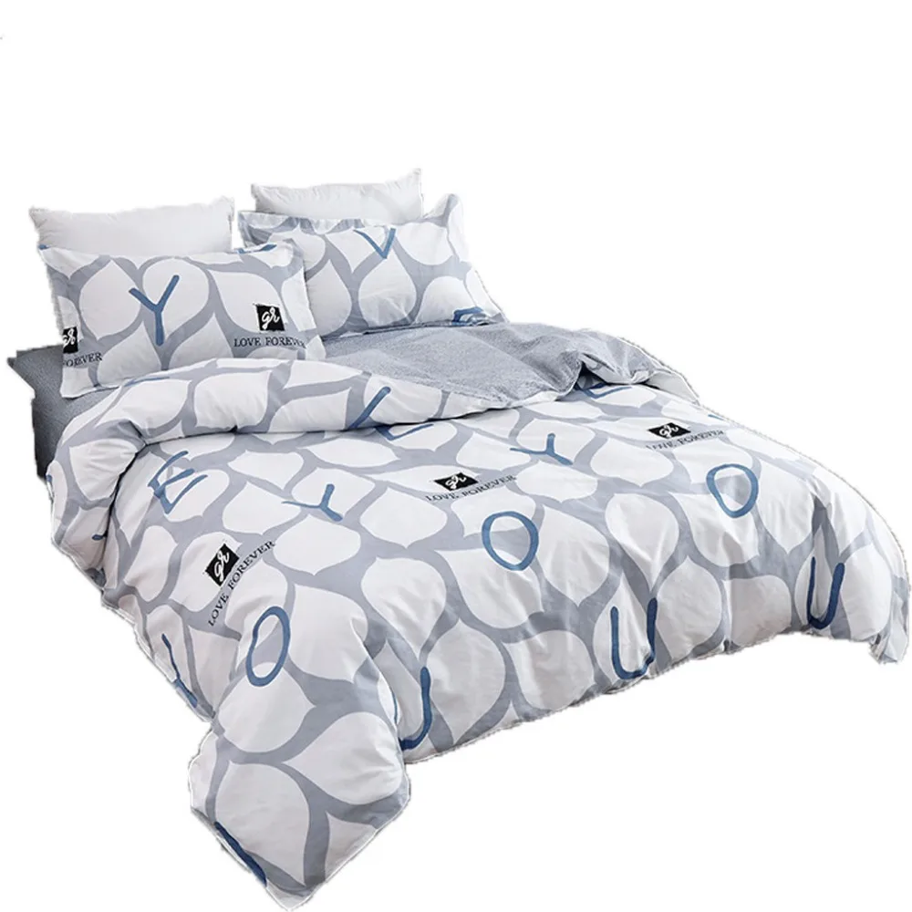 

Quilt Cover Set Polyester Bed Cover Set Three Piece Bedding Tribute Cotton Pillowcase Creative Pattern Full Size L715