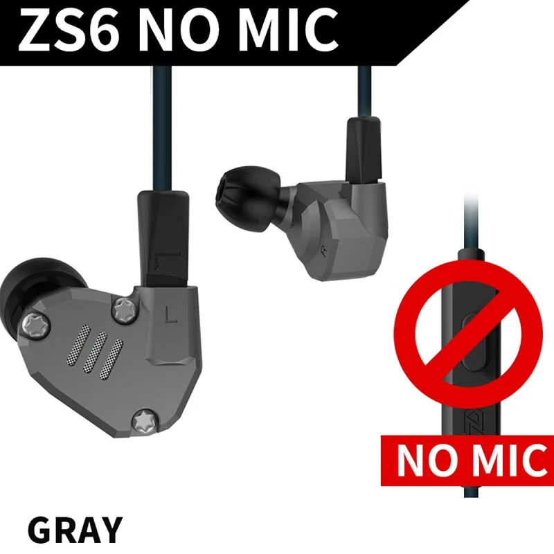 KZ ZS6 2DD + 2BA гибридные наушники HIFI монитор DJ наушники для бега гарнитура вкладыши металлические наушники KZ ES4 KZ ZS10 KZ AS10