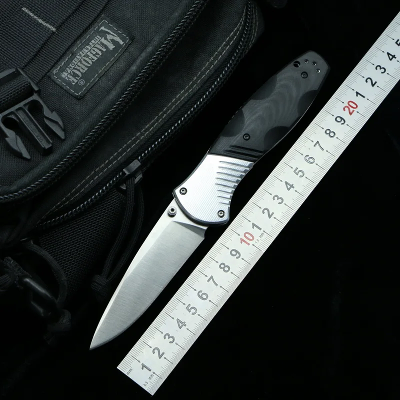 

LOVOCOO Promotion 581 D2 Steel Aluminum G10 handle folding knife outdoor camping pocket Survival Hunting Kitchen Knives EDC Tool