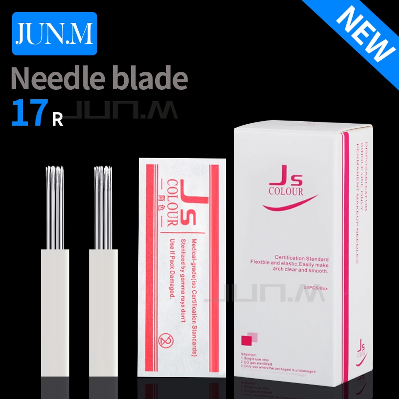 

50 pcs 17R Microblading Needles Fog Eyeborw Semi Permanent Makeup Blade Shading Round Fog Tattoo Needle For Manual Pen