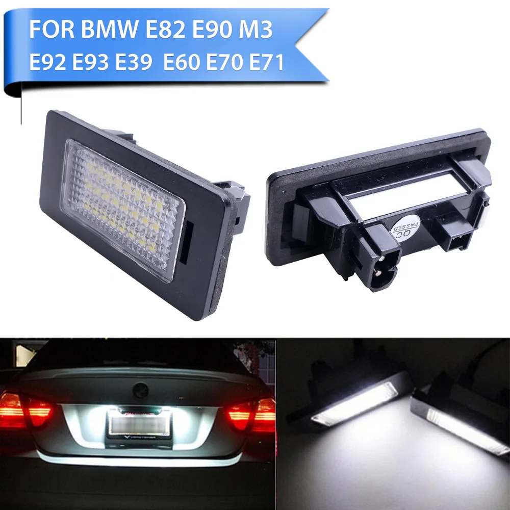 2 светодиодный 24 светодиодные номерные знаки для BMW E90 M3 E92 E70 E39 F30 E60 E61 E82 F20 E93