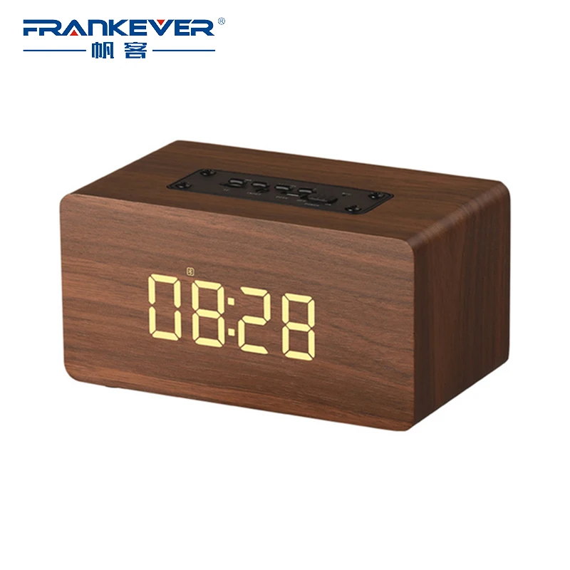 FrankEver LED Time Display Clock Portable Bluetooth Speaker Bass Wireless Stereo Speakers Support TF AUX FM Radio Alarm | Электроника