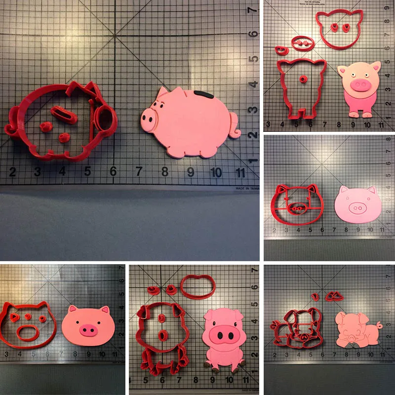 

Lovely Animal Pig Cookie Cutter Fondant Biscuit Tools Made 3D Printed Cookie Cutter Set Cake Decoration Tools Piggy Bbank Press