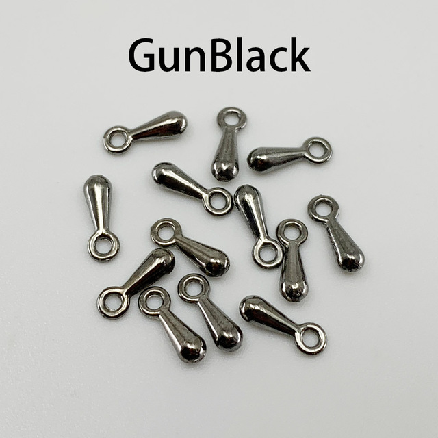 Gold/Rhodium/Antique Bronze Metal Water Drop End Beads 2*7 3*9mm Extender Chain Pendant Supplies For DIY Jewelry