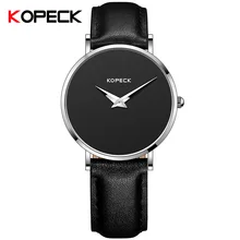 KOPECK Fashion Simple 6mm Ladies Watch Sapphire Crystal Glass Luxury Leather Dress Women Clock Women’s Quartz Wrist Watches