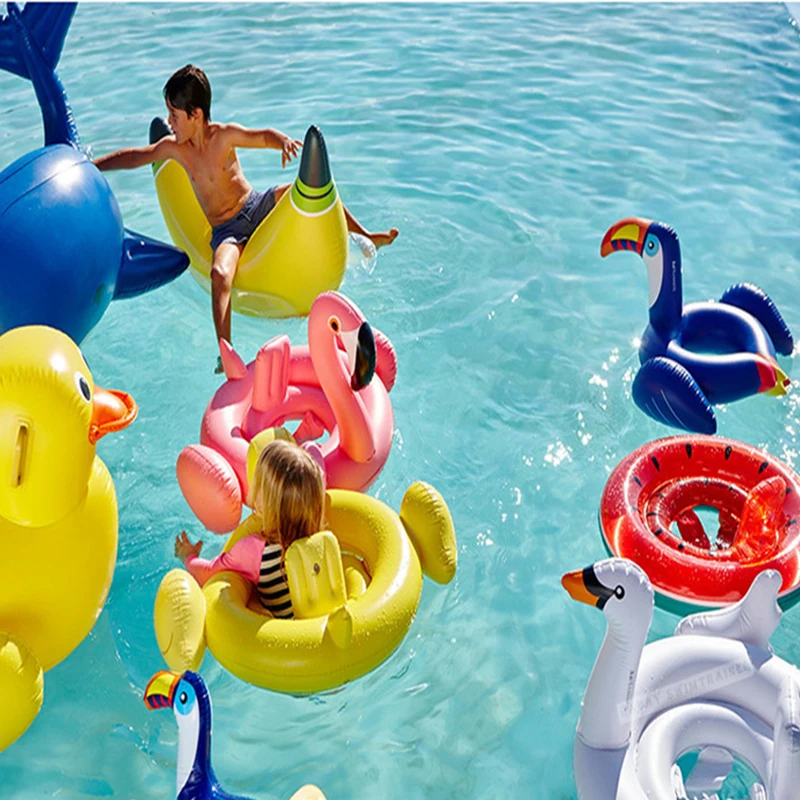  New Design Baby Inflatable Pink Swan Pool Float Mat Inflatable Flamingo Water Bed Kids Water Toys W