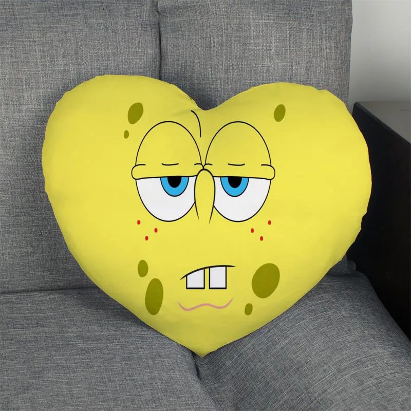 Custom Spongebob Squarepants Heart Pillow Cover Custom Zipper