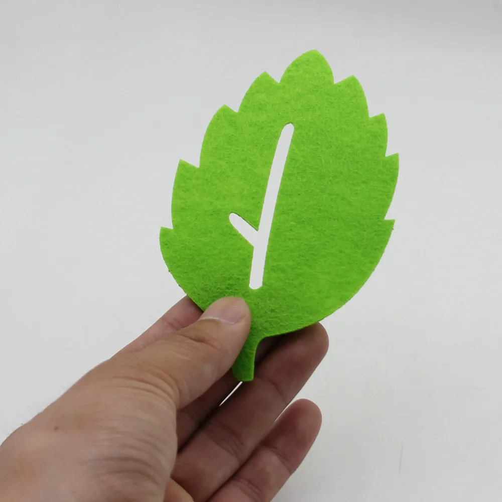 10 шт. зеленый листовой ткани Войлок для изготовления карт патч аппликация, швейное ремесло ручной работы DIY Детский сад домашние украшения для комнаты
