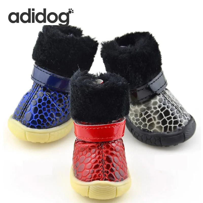 Pet Dog Shoes Snow Winter 4pcs/set Dog's Boots Waterproof Cotton Super