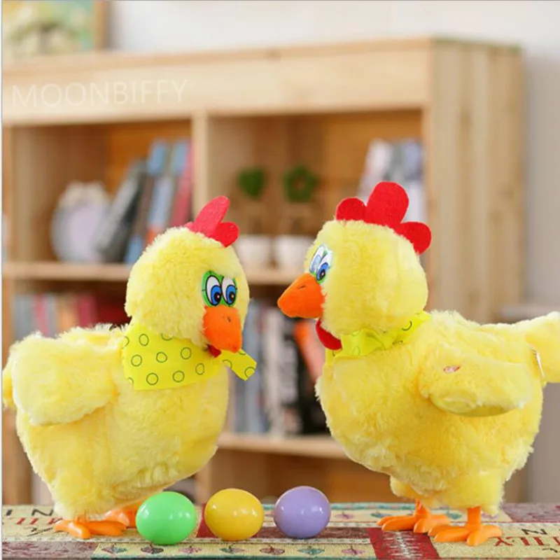 1pcs 30cm funny Doll raw chicken hens will lay eggs of chickens crazy singing and dancing electric pet plush toys Christmas toy