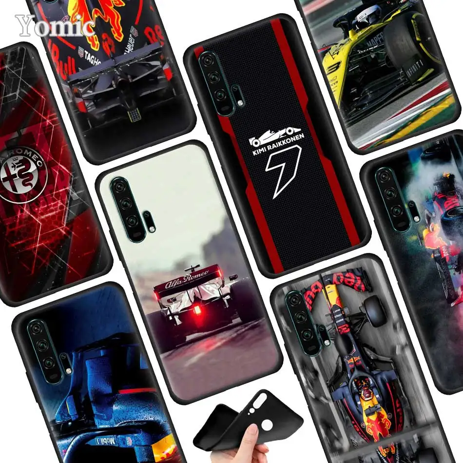 

for Formula 1 Silicone Phone Case for Huawei Honor 20 Pro 20 10 Lite 8X 8C 8A 8S V20 20i Play Enjoy 9S 9E Cover