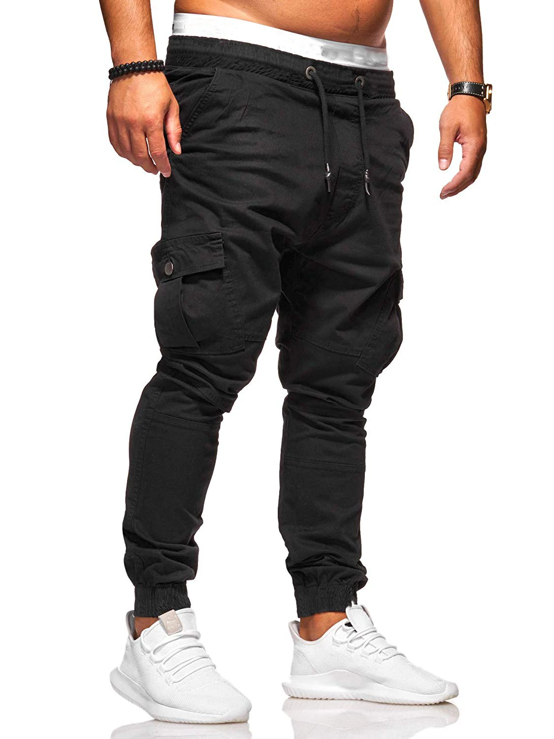 Мужские брюки-карго с несколькими карманами, большие размеры, однотонные повседневные брюки, спортивные брюки для бега,, осенние и зимние мужские брюки