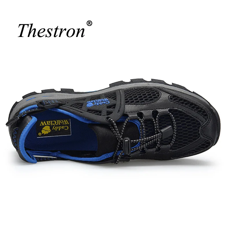 2018 Man Aqua Shoes Summer Male Wading Footwear Blue Green Sneakers for Water Man Breathable Rubber Bottom Water Walking Shoes